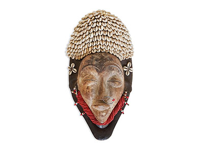 Punu Mask with Cowrie Shell Detail - 1